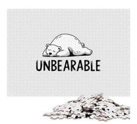 Puzzle quadrati creativi da 1000 pezzi con orso polare insopportabile per adulti e puzzle in legno, gioco educativo per adulti, 1000 pezzi (75x50 cm)