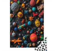 Puzzle quadrati creativi da 1000 pezzi con razzi, stelle e pianeti per adulti e puzzle in legno, gioco intellettuale, 1000 pezzi (75x50 cm)