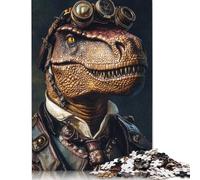 Puzzle quadrati creativi da 1000 pezzi con ritratto di dinosauro steampunk per adulti e puzzle di carta, giocattoli educativi 38x26 cm/1000 pezzi