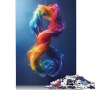 Puzzle quadrati creativi da 1000 pezzi con simbolo dell'autismo e infinito per adulti e puzzle di carta, gioco impegnativo 38x26 cm/1000 pezzi