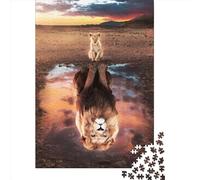 Puzzle quadrati creativi da 1000 pezzi del re degli animali del leone per adulti e puzzle di carta, gioco impegnativo 38x26 cm/1000 pezzi