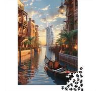 Puzzle quadrati creativi da 1000 pezzi della città sull'acqua di Venezia per adulti e puzzle in legno, gioco impegnativo 1000 pezzi (75x50 cm)