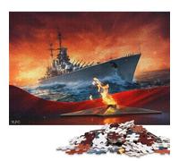 Puzzle quadrati creativi da 1000 pezzi dell'incrociatore da battaglia di Stalingrado per adulti e puzzle di carta, gioco impegnativo 38x26 cm/1000 pezzi