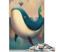 Puzzle quadrati creativi da 1000 pezzi per adulti, simpatici come una balena con bottoni, e puzzle di carta, gioco educativo per adulti, 38x26 cm/1000 pezzi