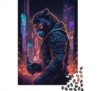 Puzzle quadrati creativi da 500 pezzi a forma di scimmia e umano per adulti e puzzle in legno, gioco intellettuale, 500 pezzi (52x38 cm)