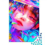 Puzzle quadrati creativi da 500 pezzi colorati per ragazze per adulti e puzzle in legno, gioco impegnativo 500 pezzi (52x38 cm)