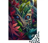 Puzzle quadrati creativi da 500 pezzi con alieni nascosti nella foresta per adulti e puzzle in legno, giocattoli educativi, 500 pezzi (52x38 cm)