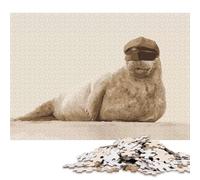 Puzzle quadrati creativi da 500 pezzi con foche della polizia per adulti e puzzle in legno, giochi antistress e regali di Natale unici, 500 pezzi (52x38 cm)