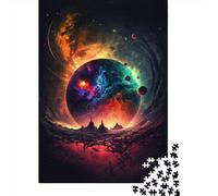 Puzzle quadrati creativi da 500 pezzi con il crollo dei pianeti per adulti e puzzle in legno, giochi antistress e regali di Natale unici (52x38 cm)
