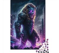 Puzzle quadrati creativi da 500 pezzi Leone Umano1 per adulti e puzzle in legno Giocattoli educativi 500 pezzi (52x38 cm)