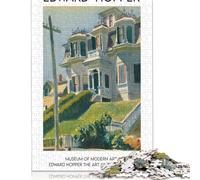 Puzzle quadrati creativi da 500 pezzi raffiguranti la casa di Edward Hopper, puzzle in legno, giochi antistress e regali di Natale unici (52x38 cm)