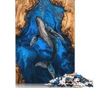 Puzzle quadrati creativi in resina artistica The Whales Song da 1000 pezzi per adulti e puzzle in legno, giocattoli educativi, 1000 pezzi (75x50 cm)