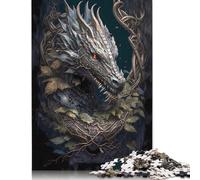 Puzzle quadrati creativi magici a forma di drago da 500 pezzi per adulti e puzzle in legno, gioco impegnativo, 500 pezzi (52x38 cm)
