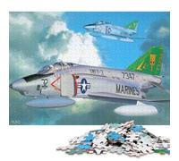 Puzzle quadrati creativi McDonnell Douglas F4 Phan da 1000 pezzi per adulti e puzzle in legno, gioco impegnativo, 1000 pezzi (75x50 cm)