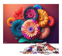 Puzzle quadrati da 1000 pezzi con fiori primaverili colorati per adulti e puzzle in legno, gioco educativo 1000 pezzi (75x50 cm)