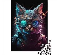 Puzzle quadrati da 1000 pezzi con gatti fantastici per adulti e puzzle in legno per bambini, regali di Natale 1000 pezzi (75x50 cm)