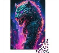 Puzzle quadrati da 1000 pezzi con leone umano per adulti, puzzle di carta, puzzle di gioco impegnativi, 38x26 cm, 1000 pezzi, regali di Natale