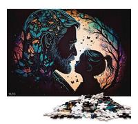 Puzzle quadrati da 1000 pezzi con padre che tiene in braccio la figlia per adulti e puzzle in legno, gioco educativo 1000 pezzi (75x50 cm)