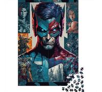 Puzzle quadrati da 1000 pezzi con poster di supereroi vintage per adulti, puzzle in legno, giocattolo educativo per l'apprendimento, 1000 pezzi (75x50 cm)