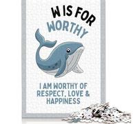 Puzzle quadrati da 1000 pezzi con poster sulla dignità delle balene per adulti, puzzle di carta per l'intrattenimento della famiglia, giocattoli 38x26 cm/1000 pezzi