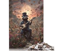 Puzzle quadrati da 1000 pezzi con serenata di banjo e procione per adulti e puzzle in legno per regali di Natale 1000 pezzi (75x50 cm)