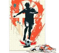 Puzzle quadrati da 1000 pezzi con silhouette di calciatore danese per adulti, puzzle di carta, puzzle di gioco impegnativi, 38x26 cm/1000 pezzi, regali di Natale
