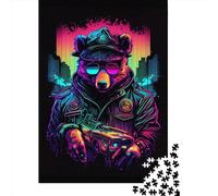 Puzzle quadrati da 1000 pezzi per adulti con orsi fantastici e puzzle in legno, gioco educativo 1000 pezzi (75x50 cm)