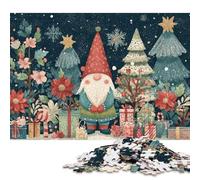 Puzzle quadrati da 500 pezzi con tema natalizio "Gnomo delle Meraviglie" per adulti e puzzle in legno per regali di Natale, 500 pezzi (52x38 cm)