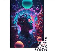 Puzzle quadrati da 500 pezzi "Connecting to The Universe" per adulti e puzzle in legno, giocattoli educativi per l'apprendimento, giochi per famiglie, 500 pezzi (52x38 cm)