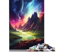 Puzzle quadrati fantasy astrali e del paese delle meraviglie da 500 pezzi per adulti e puzzle in legno, giocattoli educativi per l'apprendimento, giochi per famiglie, 500 pezzi (52x38 cm)