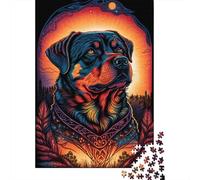 Puzzle quadrati in stile Rottweiler da 500 pezzi per adulti e puzzle in legno per regali di Natale 500 pezzi (52x38 cm)