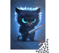 Puzzle quadrati Killer Kitty da 1000 pezzi per adulti e puzzle in legno per attività in famiglia, 1000 pezzi (75x50 cm)