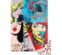 Puzzle quadrati retrò da 500 pezzi per adulti, puzzle in legno, puzzle di gioco impegnativi, 500 pezzi (52x38 cm), regali di Natale