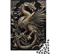 Puzzle quadrato Art Déco King of Dragon da 1000 pezzi per adulti e puzzle di carta, gioco educativo, sfida giocattolo, 38x26 cm/1000 pezzi