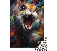 Puzzle quadrato Art Mouse da 500 pezzi per adulti, puzzle in legno, giocattolo educativo per l'apprendimento, 500 pezzi (52x38 cm)