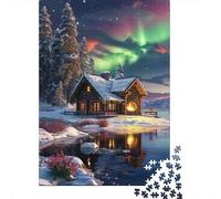 Puzzle quadrato Aurora Lodge da 500 pezzi per adulti, puzzle in legno, gioco pratico da 500 pezzi (52x38 cm)