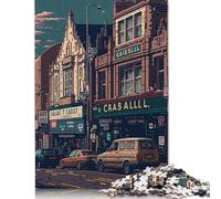 Puzzle quadrato Cardiff Pixel Art da 1000 pezzi per adulti, puzzle in legno, puzzle educativo, gioco per famiglie, 38x26 cm/1000 pezzi