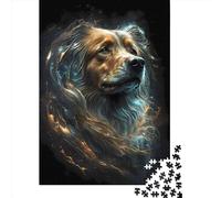 Puzzle quadrato creativo da 1000 pezzi con cane Golden Retriever per adulti, gioco educativo, sfida giocattolo, 38x26 cm/1000 pezzi
