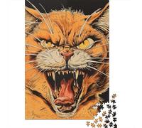 Puzzle quadrato creativo in legno da 1000 pezzi a forma di gatto carino per adulti, gioco educativo, sfida giocattolo 1000 pezzi (75x50 cm)