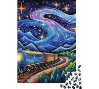 Puzzle quadrato da 1000 pezzi a forma di treno a vapore per adulti, puzzle in legno, giocattolo educativo per l'apprendimento, 38x26 cm/1000 pezzi