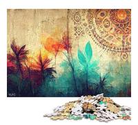 Puzzle quadrato da 1000 pezzi astratto Boho IV per adulti e puzzle in legno, gioco educativo, sfida giocattolo 1000 pezzi (75x50 cm)