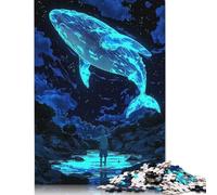 Puzzle quadrato da 1000 pezzi "balena illuminante sopra l'acqua", puzzle quadrato per adulti, ragazzi osservati, puzzle di carta, giocattolo educativo, 38 x 26 cm, 1000 pezzi