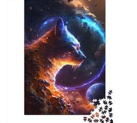 Puzzle quadrato da 1000 pezzi "Cat God of The Universe" per adulti, puzzle in legno educativi, gioco per famiglie, 1000 pezzi (75x50 cm)