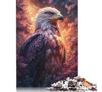 Puzzle quadrato da 1000 pezzi con aquila nella foresta cosmica per adulti, puzzle in legno, gioco pratico 38x26 cm/1000 pezzi