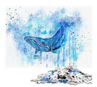 Puzzle quadrato da 1000 pezzi con balena megattera RosaliasArt per adulti e puzzle in legno, gioco educativo, sfida giocattolo 1000 pezzi (75x50 cm)