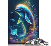 Puzzle quadrato da 1000 pezzi con balena, realismo magico, per adulti e puzzle di carta, decorazione per la casa, 38x26 cm/1000 pezzi