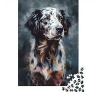 Puzzle quadrato da 1000 pezzi con cane colorato dipinto per adulti, puzzle in legno, gioco educativo per famiglie, 1000 pezzi (75x50 cm)