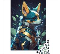 Puzzle quadrato da 1000 pezzi con cane Corgi, realismo magico, per adulti, puzzle in legno, gioco educativo per bambini, 1000 pezzi (75x50 cm)