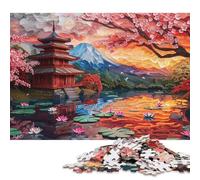 Puzzle quadrato da 1000 pezzi con fiori di ciliegio in Giappone e puzzle in legno per adulti, gioco educativo, sfida giocattolo, 1000 pezzi (75x50 cm)