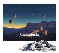 Puzzle quadrato da 1000 pezzi con mongolfiere notturne in Cappadocia, Turchia, per adulti e puzzle in legno per bambini, regali di Natale, 1000 pezzi (75x50 cm)